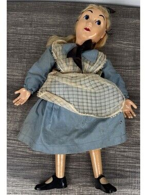Vintage Hazelle’s Alice in Wonderland Marionette Puppet Doll 1950s Halloween